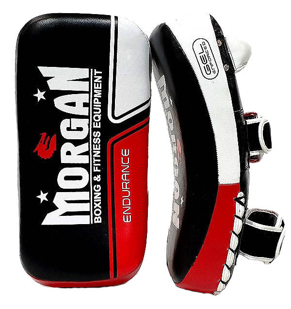 MORGAN ENDURANCE GEL LEATHER CURVED THAI PADS (PAIR)